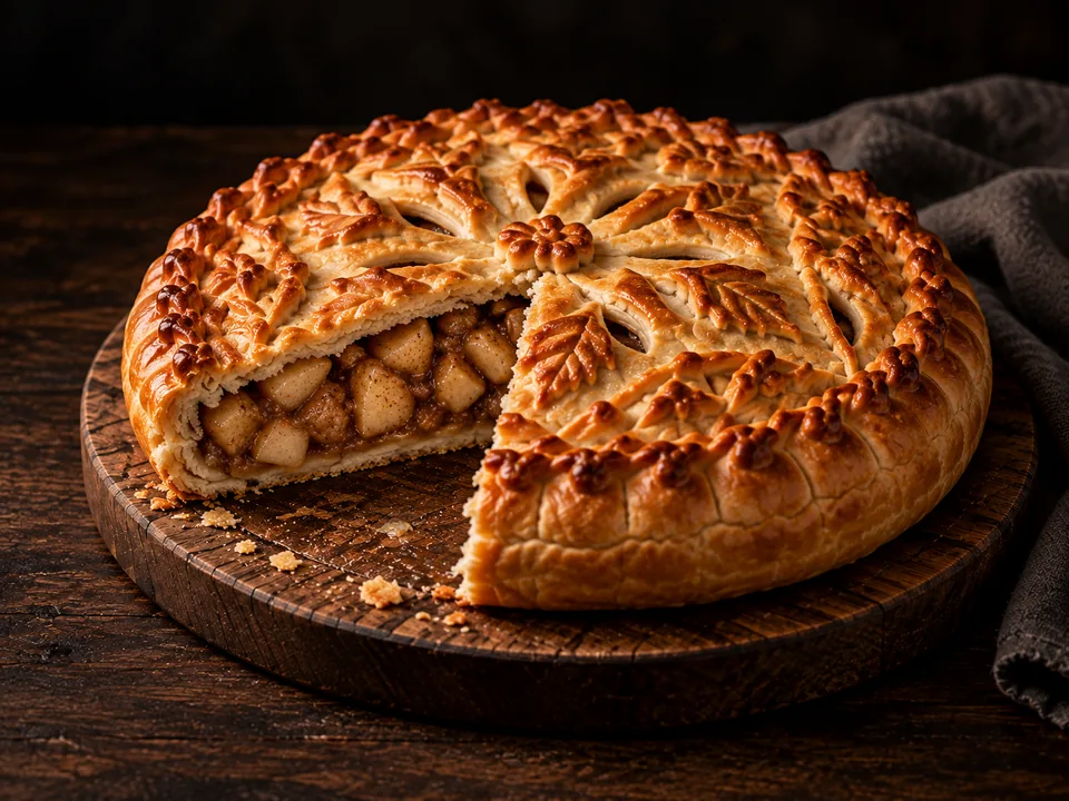 Пирог с яблоками и корицей