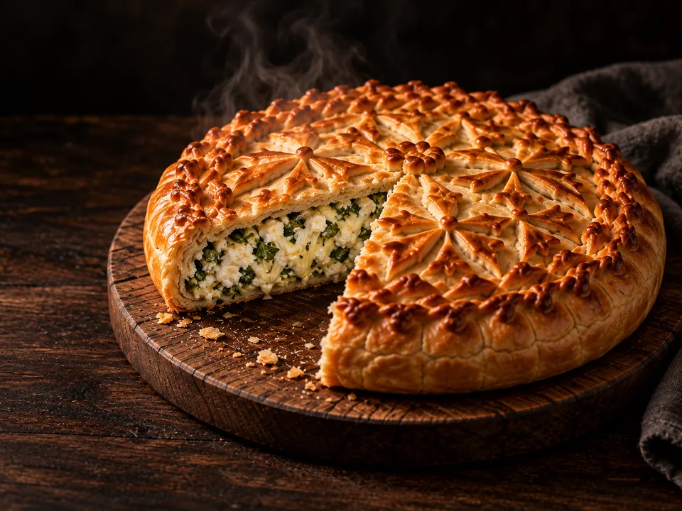 Пирог с сыром и зеленью